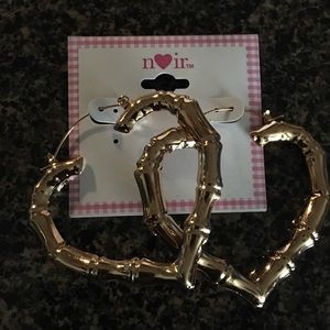 Bamboo Heart Shaped Earrings
